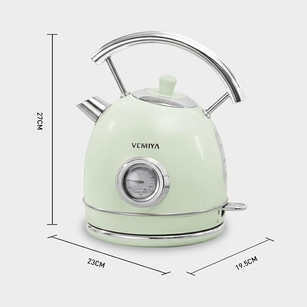 VEMIYA Retro Mint Green Electric Kettle