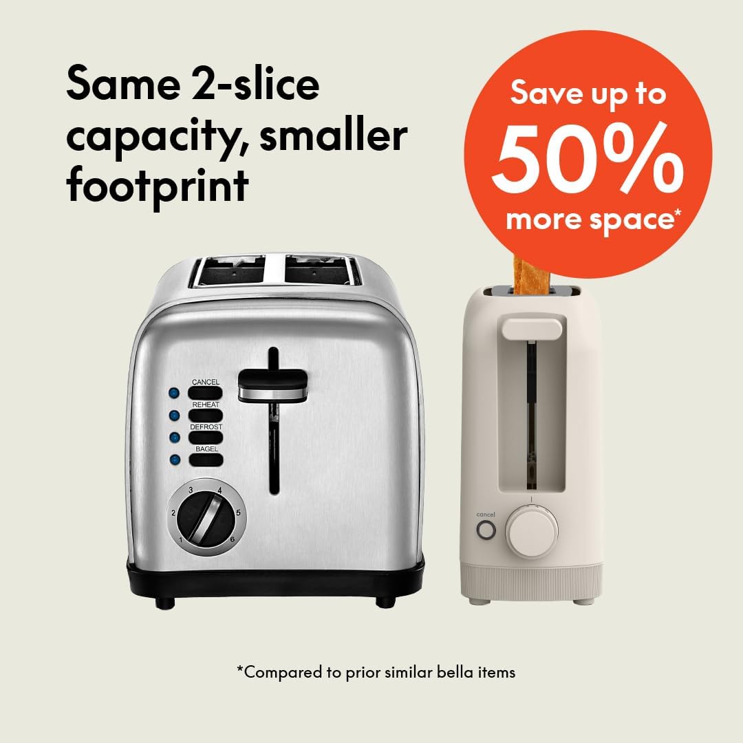 BELLA Slim Two-Slice Long-Slot Toaster