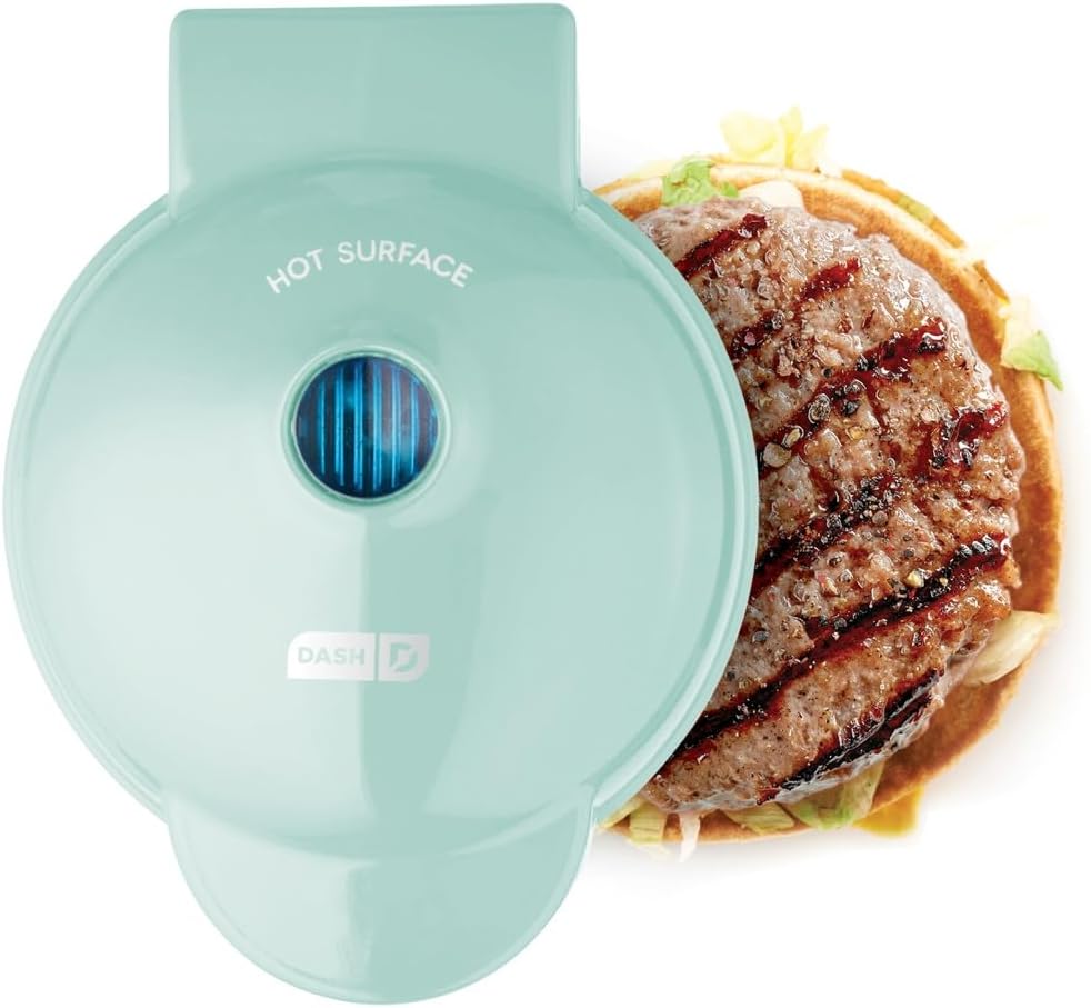DASH Mini Maker Portable Electric Grill and Panini Press, Aqua