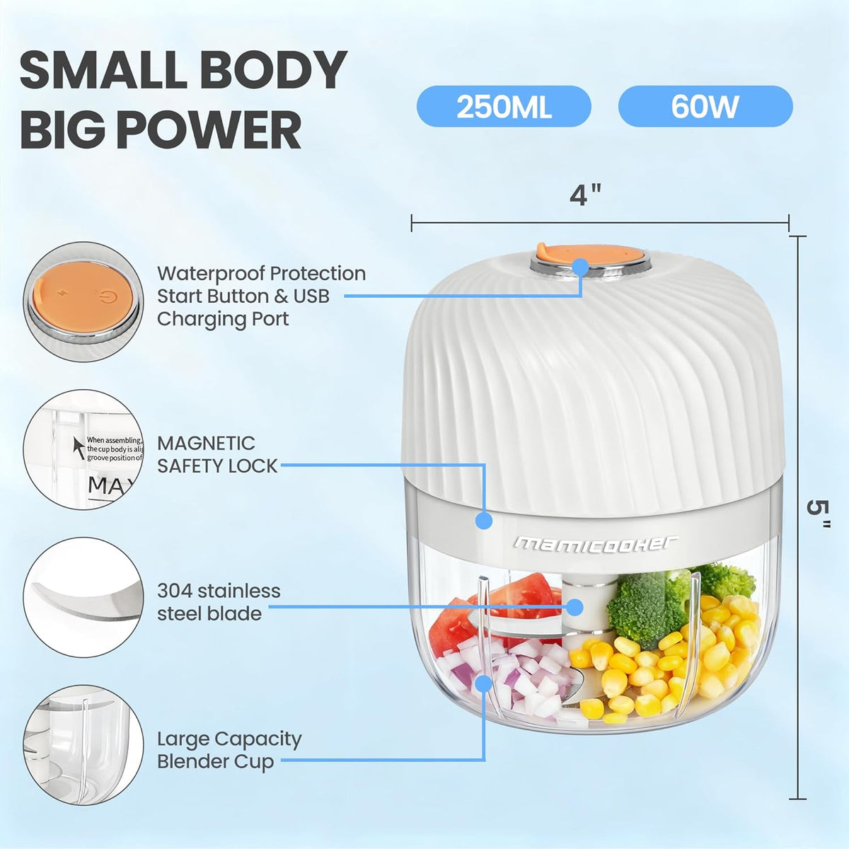 MAMICOOKER Electric Garlic Chopper