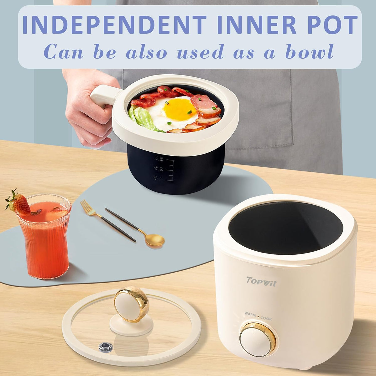 TopWit Mini Rice Cooker